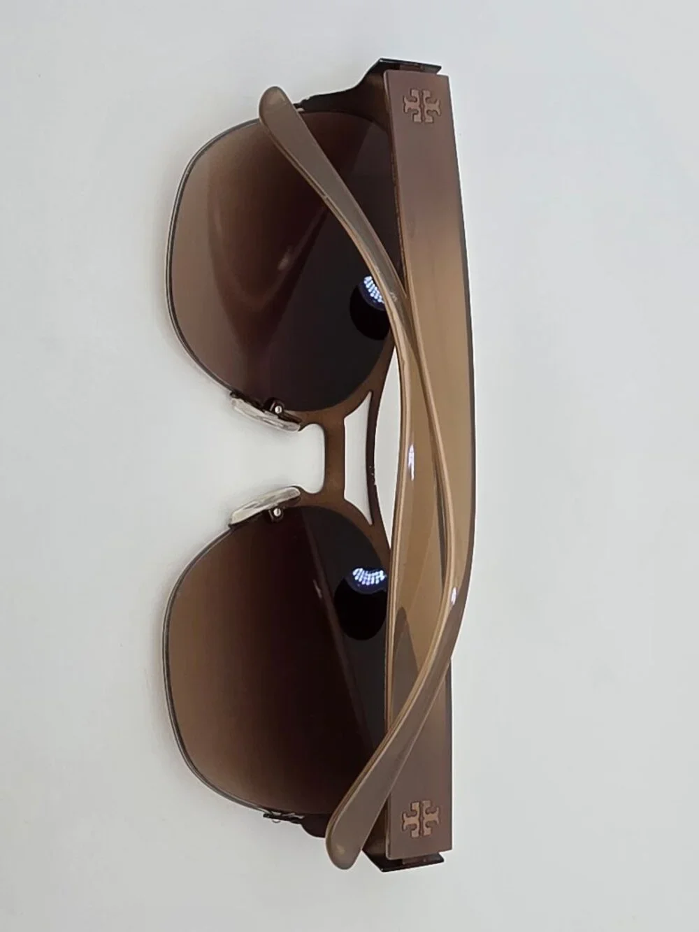Tory Burch TY6065 326813 Brown Frame Brown Lens Semi Rimless Aviator Sunglasses